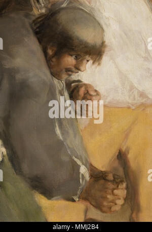 Deutsch: Erschießung der Aufständischen am 3. Mai 1808 a Madrid (Ausschnitt) inglese: il 3 maggio 1808 a Madrid: le esecuzioni sul Principe Pio hill (dettaglio) Español: El tres de mayo de 1808, o Los fusilamientos en la Montaña del Príncipe Pío (dettaglio) . 1814. Goya 3maggio Monaco Foto Stock