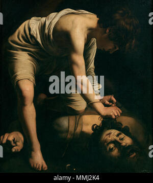 Español: David y Goliat inglese: Davide e Golia Français : David et Golia . 1600. Davide e Golia di Caravaggio Foto Stock