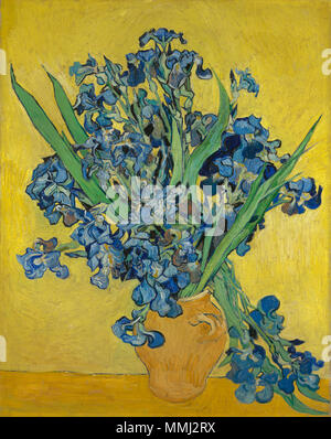 . Inglese: dipinto di Vincent van Gogh, 1890 Nederlands: Schilderij van Vincent van Gogh, 1890 Inglese: iridi Nederlands: Irissen . 1890. Irissen - S0050V1962 - Il Museo di Van Gogh Foto Stock
