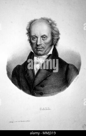 . Deutsch: Franz Joseph Gall (1758-1828). Arzt, Anatom, Begründer der Phrenologie. Lithographie von Adolph Friedrich Kunike, um 1820 . circa 1820. Adolph Kunike Friedrich (1777-1838) Franz Joseph Gall Litho Foto Stock