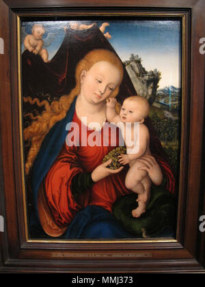 La Madonna e il bambino. La prima metà del XVI secolo. Cranach il Vecchio, Madonna col bambino, 1525 Foto Stock
