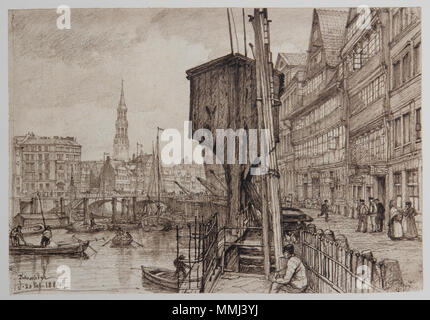 . Deutsch: Amburgo. Augenblicke einer Stadt 1882-1894. In 50 Zeichnungen von Johann Theobald Riefesell nach Originalen im Museum für Hamburgische Geschichte. Kehrwieder-6-12 20-10-1884 . Il 28 dicembre 2008. Johann Theobald Riefesell (1836-1895) Descrizione pittore tedesco Data di nascita e morte 1 Luglio 1836 19 gennaio 1895 Luogo di nascita e morte Hamburg Amburgo competente controllo : Q1696364 VIAF:?LCCN 47554794:?n83239516 GND:?11860077X WorldCat HH-Riefesell-24-Kehrwieder-6-12-20-10-1884 Foto Stock