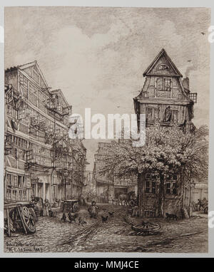 . Deutsch: Amburgo. Augenblicke einer Stadt 1882-1894. In 50 Zeichnungen von Johann Theobald Riefesell nach Originalen im Museum für Hamburgische Geschichte. Bohnplatz 20-06-1887 . Il 28 dicembre 2008. Johann Theobald Riefesell (1836-1895) Descrizione pittore tedesco Data di nascita e morte 1 Luglio 1836 19 gennaio 1895 Luogo di nascita e morte Hamburg Amburgo competente controllo : Q1696364 VIAF:?LCCN 47554794:?n83239516 GND:?11860077X WorldCat HH-Riefesell-08-Bohnplatz-20-06-1887 Foto Stock