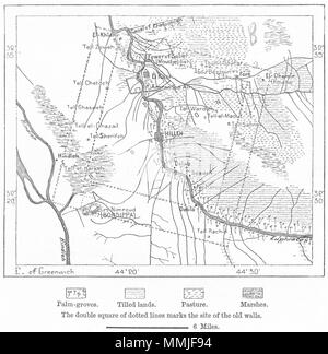 L'IRAQ. Babilonia, schizzo c1885 antico piano vintage chart Foto Stock