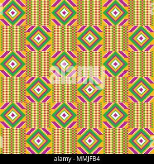 Ghana tessuto Kente. Stampa Africana. Vettore di tribali pattern. Illustrazione Vettoriale