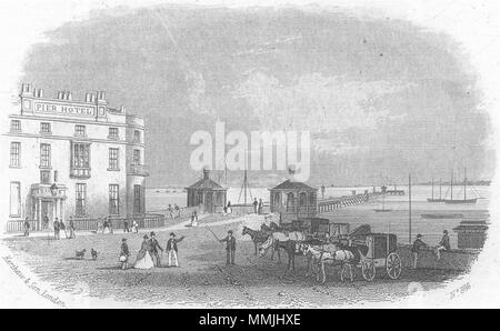 Isola di Wight. Ryde Pier. IOW c1850 antica vintage delle immagini di stampa Foto Stock