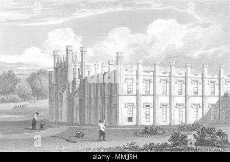 LEICS. Donnington Hall, Leicestershire. Jones 1822 antica immagine di stampa Foto Stock