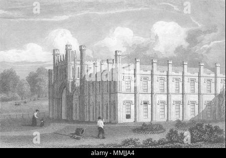 LEICS. Donnington Hall, Leicestershire. Jones 1829 antica immagine di stampa Foto Stock