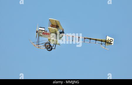 1910 Avro triplano parte della fantastica collezione di aereo a Shuttleworth, Old Warden Foto Stock