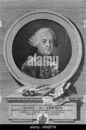 . Inglese: Hans de Hofman. Attacco dal 1778 da I.M. Haas. . 1778. Meno Iohan Haas (1752-1833) Hans de Hofman 1 Foto Stock