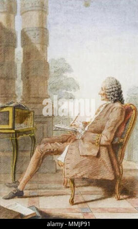 . Persona rappresentata: Jean-Philippe Rameau (1683-1764), compositore francese e teorico musicale di epoca barocca francese: M. Rameau Monsieur Rameau. 1760. Rameau Carmontelle Foto Stock