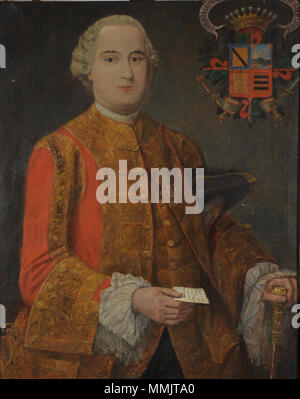 . Español: Retrato de Fermín Francisco de Carvajal Vargas, ho Duque de San Carlos . 1778. Fermin Francisco de Carvajal Vargas Foto Stock