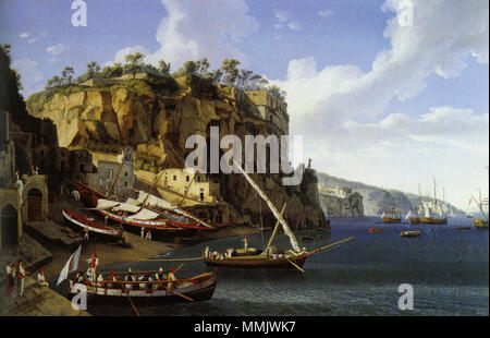 . Deutsch: Jakob Philipp Hackert, Marina Piccola in Sorrent, 1794, Öl auf Leinwand, 143 x 222 cm, Caserta, Palazzo Reale. Inglese: Jakob Philipp Hackert, Marina Piccola di Sorrento (1794) olio su tela, 143 x 222 cm, Caserta, Palazzo Reale. . 1794. Hackert, Marina Piccola in Sorrent, 1794 Foto Stock