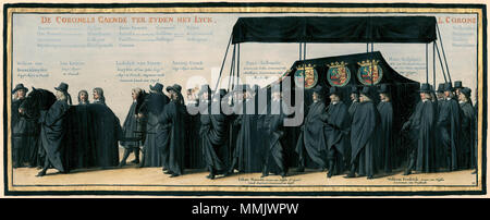 . Da Pieter Post (1651) Begraeffenisse van syne hoogheyt Frederick Henrick, Amsterdam: Pieter Post. Processione funebre di Frederick Henry, piastra n. 22. 1651. De begrafenisstoet van Frederik Hendrik, plaat nr. 22 Foto Stock