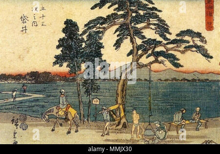 Hiroshige - A Estrada que Liga Tóquio a Kioto 3 Foto Stock