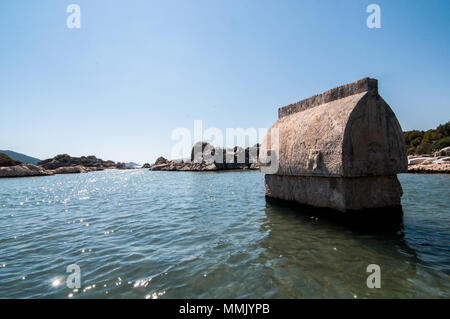 Illage di Kalekoy Simena o in turco isola di Kekova Foto Stock