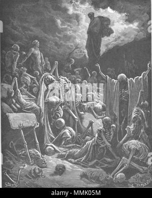 127.la visione di Ezechiele della valle di ossa aride Foto Stock