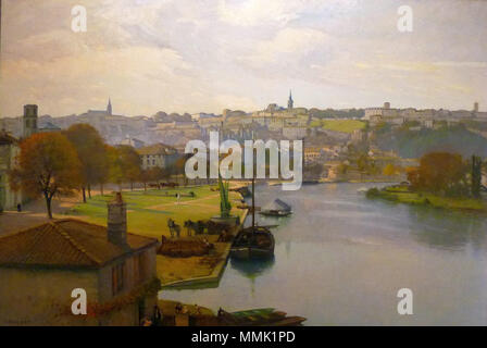 . Français : peinture du Port de l'Houmeau, Gaston Boucart, 1927, Musée d'Angoulême, Francia, d'après une vue monocromatico de 1886. . Il 30 settembre 2010. Ma Jack 46 Ang mus lhoumeau Foto Stock