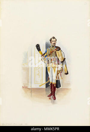 . Français : Officier en grande tenue de gala du 5e Hussards en 1807. . 12 gennaio 2015, 22:02:08. René Louis (1906-1991) Descrizione pittore francese Data di nascita e morte 1906 23 Giugno 1991 Luogo di nascita Auxerre sede di lavoro Francia competente controllo : Q23071939 BNE: XX1347811 1807 - Officier en grande tenue de gala du 5e Hussards (50) Foto Stock
