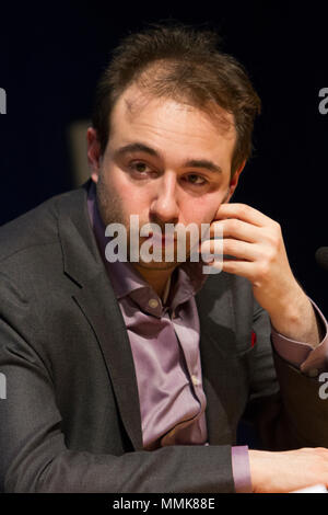 Torino, Italia. 11 maggio 2018. Un teorico politico Yascha Mounk è ospite del 2018 Torino Salone del libro. Credito: Marco Destefanis/Alamy Live News Foto Stock