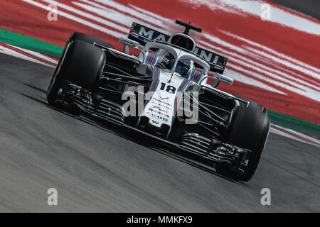 Barcellona, Spagna. 12 Maggio 2018: lancia passeggiata (possibile) le unità durante la terza sessione di prove libere del GP di Spagna sul circuito de Barcelona - Catalunya nella sua Williams FW41 Credito: Matthias Oesterle/Alamy Live News Foto Stock