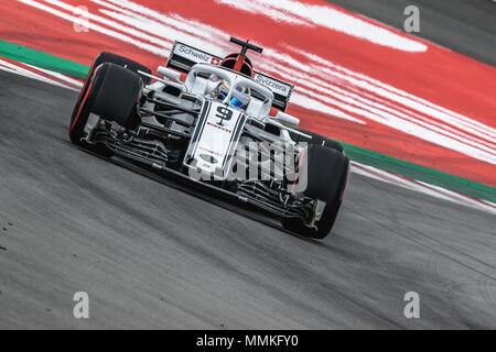 Barcellona, Spagna. 12 Maggio 2018: Marcus Ericsson (SWE) rigidi durante la terza sessione di prove libere del GP di Spagna sul circuito de Barcelona - Catalunya nella sua Alfa Romeo Sauber C37 Credito: Matthias Oesterle/Alamy Live News Foto Stock