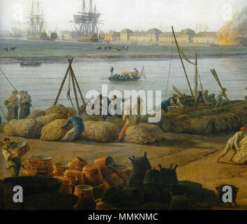 . Français : vue du Port de Rochefort prise du magasin des Colonies en 1761. Détail du peinture de Joseph Vernet . 1761. Claude-Joseph Vernet (1714-1789) nomi alternativi Claude Joseph Vernet, Claude-Joseph Vernet Descrizione francese pittore e incisore Data di nascita e morte 14 Agosto 1714 3 dicembre 1789 Luogo di nascita e morte Avignone Parigi sede di lavoro Italia (1734-1753) Autorità di controllo : Q315819 VIAF:?ISNI 14965328:?0000 0000 8094 4503 ULAN:?500029638 LCCN:?n50070309 NLA:?35717551 WorldCat Arsenal de Rochefort - Joseph Vernet Foto Stock