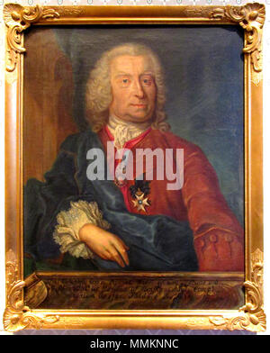 . Inglese: Colin Campbell (1 novembre 1686 - 9 Maggio 1757) una replica contemporaneo del ritratto nella collezione del Museo della Città di Göteborg, ora esposti nel Göteborg Museo Marittimo recanti un cartiglio dipinto con il testo precisando che il ritratto raffigura Campbell nel suo settantesimo anno (che è, nel 1756), che descrive i suoi sforzi volti a stabilire la svedese East India Company. Svenska: Colin Campbell, svensk köpman. Ritratto di Colin Campbell. Il 30 dicembre 2015, 13:27:08. Ritratto di Colin Campbell 1756 Foto Stock