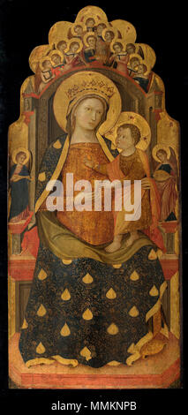 . Inglese: Stefano di Sant'Agnese, Madonna in trono col Bambino post 1385, tempera su tavola, 138 x 60 cm, il Museo Correr di Venezia . 8 gennaio 2016, 09:50:32. Stefano di Sant'Agnese 16 4 di Stefano di Sant'Agnese, Madonna in trono col Bambino post 1385, tempera su tavola, 138 x 60 cm, il Museo Correr di Venezia Foto Stock