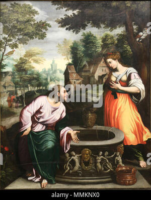 Benvenuto Tisi da Garofalo - Jésus et la Samaritaine Foto Stock