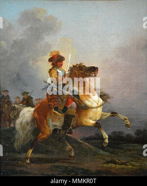 Français : Cuirassier au galop . 1776. Cuirassier au galop - Francesco Casanova - Q18573830 Foto Stock