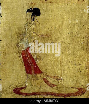. Inglese: ammonimenti della Corte Instructress (dettaglio II), dal British Museum. . 5 al VIII secolo. Ku K?ai-chih Admoniciones de las Institutrices del Palacio de Las Damas (detalle) 2 Foto Stock
