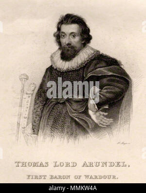 . Inglese: Thomas Arundell, primo Baron Arundell di Wardour (c1560-1639) da Henry Meyer, pubblicato da Sir Richard Colt Hoare, 2a BT, incisione imbianchini, pubblicato 1829 14 1stBaronArundellOfWardour Foto Stock