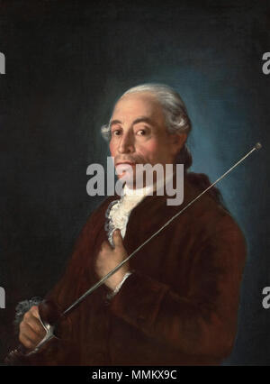 . Español: Francesco Sabatini o Hombre con onu sable de esgrima o Retrato de hombre con florete Q30005145. Tra il 1775 e 1779. Francesco Sabatini da Goya Foto Stock