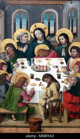 . Al di fuori di un'ala da Speyer altare l'Ultima Cena. 1578. Maestro di Housebook (fl. Tra il 1475 e il 1500) nomi alternativi Master della House-Book, Master del cabinet di Amsterdam, Master di 1480 Descrizione pittore tedesco, disegnatore e incisore, Data di nascita e morte 1450 1500 Periodo di lavoro tra il 1475 e il 1500 sede di lavoro medio Reno, Heidelberg (?), Magonza (?) Autorità di controllo : Q460300 VIAF:?79397502 ULAN:?500002780 WGA:?MASTER del Housebook GND:?118546961 RKD:?115714 1578 Meister des Hausbuchs Das Abendmahl anagoria Foto Stock