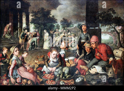 . Mercato con Cristo e la donna presa in adulterio . 1559. Pieter Aertsen (circa 1508-1575) nomi alternativi Pieter Aertsz., Pieter Aertszen, Pieter Aertszone, Lange Pier, Pietro Lungo Descrizione pittore olandese, printmaker e disegnatore Data di nascita e morte 1508 3 Giugno 1575 Luogo di nascita e morte Amsterdam Amsterdam sede di lavoro Anversa (1535-1556), Amsterdam (1556-1575) Autorità di controllo : Q326548 VIAF:?ISNI 95853668:?0000 0001 1776 7046 ULAN:?500027884 LCCN:?nr89016855 NLA:?36094802 WorldCat 1559 Aertsen Marktstueck mit Christus und der Ehebrecherin anagoria Foto Stock