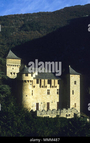 Caze Chateau. Tarn. Lozere. Languedoc-Roussillon. Francia Foto Stock