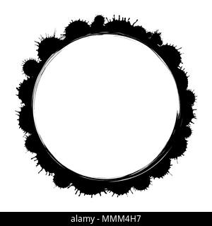 Vector grunge vernice inchiostro telaio isolato Foto Stock