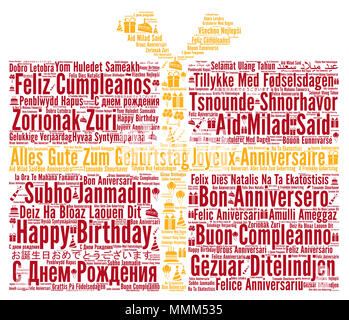 Buon compleanno in diverse lingue Foto Stock