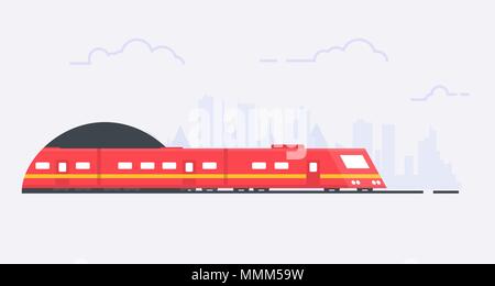 Il treno suburbano illustrazione Illustrazione Vettoriale