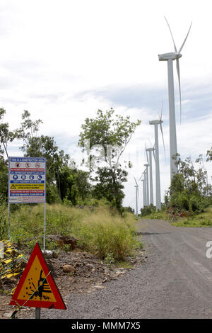 La première éolienne centrale à Bras d'Eau Foto Stock