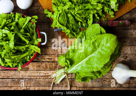 Mangel cavolo verde materie prime vegetali close up Foto Stock
