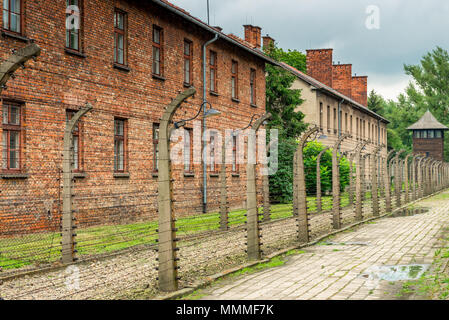 Il campo di sterminio di Auschwitz (Auschwitz) 1940-1945. Circa 1,4 milioni di persone, di cui circa 1,1 milioni di ebrei, sono state assassinate ad Auschwitz. Dopo th Foto Stock