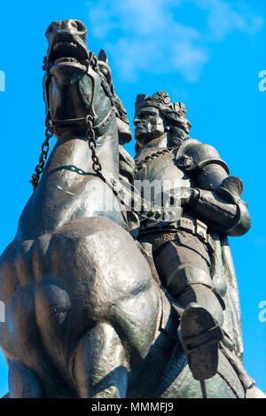 Close-up Grunwald a cavallo - un monumento a Cracovia Foto Stock