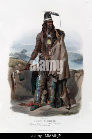 . Tra il 1840 e il 1843. Karl Bodmer (1809-1893) nomi alternativi Charles Bodmer Descrizione Swiss pittore e fotografo, Data di nascita e morte 6 Febbraio 1809 30 ottobre 1893 Luogo di nascita e morte Zurigo Parigi periodo di lavoro 1820s-1890s posizione di lavoro in Francia, Germania, Svizzera, Stati Uniti competente controllo : Q124099 VIAF: 71387631 ISNI: 0000 0001 0913 4329] ULAN: 500006745 LCCN: N50010061 NAID: 1098597 WorldCat un capo Minatarre 0057v modificare Foto Stock