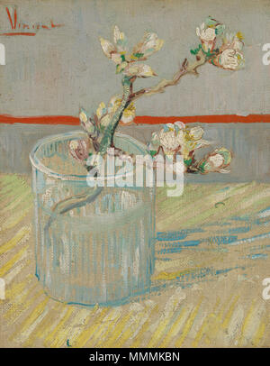 . Inglese: dipinto di Vincent van Gogh, 1888 Nederlands: Schilderij van Vincent van Gogh, 1888 Inglese: rametto di fioritura mandorlo in un vetro Nederlands: Bloeiend amandeltakje in een glas . 1888. Bloeiend amandeltakje in een glas - S0184V1962 - Il Museo di Van Gogh Foto Stock