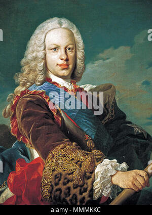 . Español: Retrato del Rey Fernando VI de España (1713-1759), que fue hijo del rey Felipe V de España y de la reina María Luisa Gabriela de Saboya. . Il XVIII secolo. Louis Michel Van Loo Ferdinando VI di Spagna Foto Stock