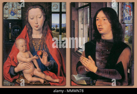 Dittico di Maarten Nieuwenhove. 1487. Hans Memling - dittico di Maarten Nieuwenhove - WGA14955 Foto Stock