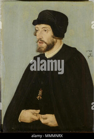 . Fratello minore di Imperatore Carlo V in lutto e l'ordine del vello d'oro ritratto di Re Ferdinando I.. 1548. Lucas Cranach (MI) - Ritratto di Re Ferdinando I Foto Stock