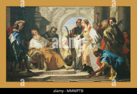 Inglese: i Santi Patroni della famiglia Crotta . 1750. Giambattista Tiepolo - I Santi Patroni della famiglia Crotta - Google Art Project Foto Stock